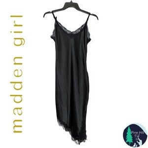 Steve Madden Madden Girl Nightgown Lingerie Womens Medium Black Lace Adj Straps